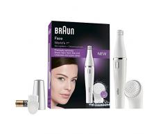 Braun Face Spa, Depilatore Donna Epilatore Viso, Accessori Inclusi, Ideale per la Pulizia del Viso, 100% impermeabile, Idea Regalo, 810 Bianco