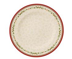 Villeroy & Boch Winter Bakery Delight Piattino Piano, 27 cm, Porcellana, Bianco/Rosso (Stella cadente)
