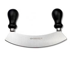 Sanelli 348324 Coltello Professionale Mezzaluna, Acciaio Inossidabile ad Alto tenore di Carbonio, Nero