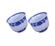 FAVOMOTO 2Pcs Tazza di Tè Cinese Kung Fu Tazza di Tè Ceramica Ceramica Ciotola di Tè Mini Porcellana Cinese Tè Cinese Tazza Asiatica Teaware Regalo di Affari per Home Office 80Ml