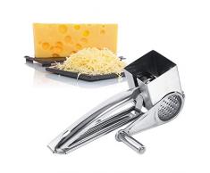Grattugia Formaggio Manuale, Grattugia Rotante per Formaggio, Affettatrice e Trituratore per Formaggio, Grattugia in Acciaio Inossidabile con Manico per Grattugiare il Formaggio, Aglio, Zenzero