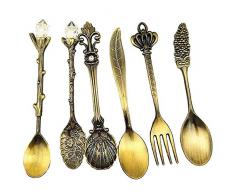 Lhbfcy Cucchiaino da caffè Intagliato Cucina Mini Cucchiaino da caffè Vintage Cucchiaini da caffè Stile Reale Cucchiaini da caffè Adatto per caffè, tè, Dessert, Gelati E Altri Snack Dolci-6Pezzi