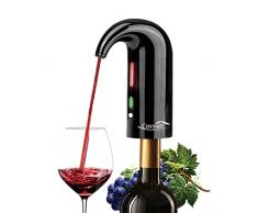 COSYALL Aeratore Elettrico per vino, Decanter per Vino Aperitivo Accessori Ossigenatore Ricaricabile del Vino, Dispositivo per Versare il Vino con Sacchetto per la Polvere (Nero)