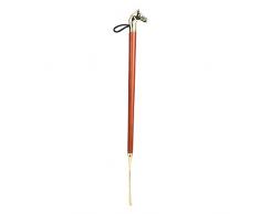 Squisito cucchiaio da scarpe strumento confortevole calzascarpe universale in lega di acciaio placcato oro importato betulla per le donne regalo marrone / nero(Brown 55CM horse head shoehorn, blue)