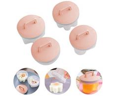 TANGN Cuoci Uova Confezione da 4, Cuociuova Anti-Aderente Bracconiere per Uova Set Egg Poacher Egg Maker Egg Cooker con Pennello per Utensili per Cucinare Padella, Vaporiera