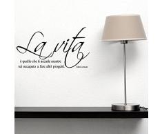 LifeUp Disegn Originale- Adesivo Murale Frase Italiano Soggiorno Camera da Letto “La Vitaè quello che ti accade mentre sei occupato a fare altri progetti ” Adesivo da Pareti Muri