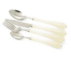 Villa d’Este Home Tivoli Home 2300659 Goccia Set Posate 24 Pezzi in Plastica e Acciaio,Arancione