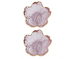 Mnixy 2 Pezzi Mini Ciotole per Salse, Mini Ciotole in Cristallo a Forma di Fiore di Ciliegio, Ciotole per Ketchup, Applicabile a per Sushi, Soia, Antipasti, Salse(Rosa)