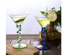 7°MR Bicchiere di Vino Calice for Bicchieri Margarita Martini in Cristallo Senza Piombo con Flute da Cocktail Creativo 2PCS