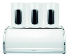 Brabantia Portapane in Acciaio, Apertura a Scomparsa, Standard, Bianco