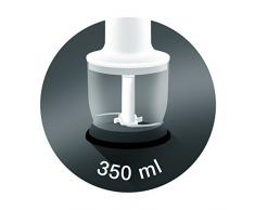 Braun MultiQuick 3 Minipimer MQ3025 Omelette, Frullatore ad Immersione, Dotato di minitritatutto da 350ml, frusta a filo in acciaio inox e bicchiere graduato da 600ml, potenza 700watt, blu/bianco