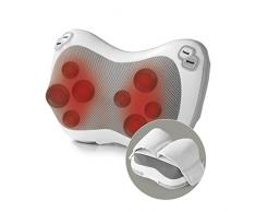 nah-vital Cuscino per massaggio Shiatsu | Con copertura extra per un massaggio ai piedi | Teste di massaggio rotanti 3D con funzione di calore e 3 livelli di velocità | Massaggiatore per collo&spalle