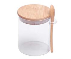 UPKOCH Barattolo di Vetro da 420ml Set di barattoli di Vetro con Coperchio in Legno per Alimenti Dadi di caffè Foglie di tè Foglie di Zucchero Sale Altri