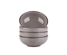 vancasso Navia Ciotole per Creali in Gres 4 unità Scodelle da Colazione, Ceramica 800ml ø 17 cm