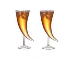 UUHUKP - Bicchiere da cocktail creativo (2 confezioni), 410 ml, design corno per cocktail individuale, idea regalo per bar, compleanno, festa di Natale