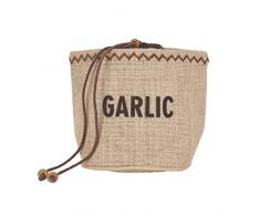 KitchenCraft Natural Elements Borsa Porta Aglio Ecologica con Coulisse, Iuta / 100% Cotone, 23x9x16 cm