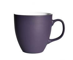 Mahlwerck Tazza jumbo Big grande in porcellana di alta qualità con superficie opaca, moderna tazza da caffè con manico, 600 ml, colore viola bacca, rosso