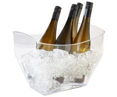 Buddy´s Bar - Secchiello del Ghiaccio per Vini e Champagne, Secchiello del Ghiaccio di Alta qualità in plastica MS Trasparente con Maniglie Laterali,capacità di 7L, Impermeabile e Lavabile