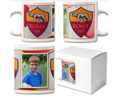 Tazza in Ceramica Squadra del Cuore Personalizzata con la Tua Foto con Squadra di Calcio Roma