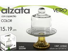 ALZATA CON CAMPANA PER DOLCI PORTA TORTA PICCOLO IN VETRO DIAM. 15 X H 19 CM