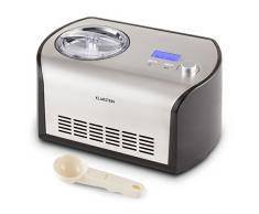 Klarstein Snowberry & Choc - macchina gelato, 135 Watt, 1,2 litri, Funzione di raffreddamento, Timer, 30-40 min, Display LED, Facilità di pulizia, Incl. Consigli di prescrizione, Argento