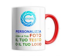 Curci Roberto Tazza Personalizzata con foto - 320ml (11oz), idea regalo per Festa del Papà, compleanno, ideale per ogni occasione - Rosso, Tazza Classica 11oz