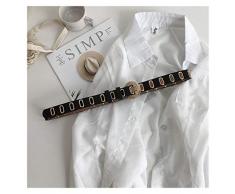 YUXIN ZHAOCHEN Cintura in Metallo Cavo Bicchiere Full Foro Hip-Hop Belt Punch Jeans Cintura Adatta per Uomini e Donne (Color : Black)