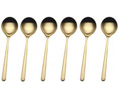 MEPRA Linea Ice Oro Confezione 6 Cucchiai caffè, Acciaio Inossidabile 18/10