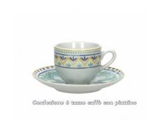 Tognana Olimpia Alhambra Confezione 6 Tazze Caffè, Porcellana, Azzurro