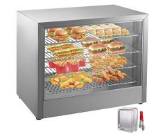 VEVOR Vetrina Scaldavivande 64x34x53cm Vetrina Scaldavivande Elettrica Commerciale Vetrina Riscaldata Scaldapiatti con Porta Scorrevoli