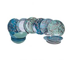 Villa d’Este Home Tivoli Servizio piatti 18 pezzi in gres e new bone china,6 posti tavola, Japanese Dream, 5907297
