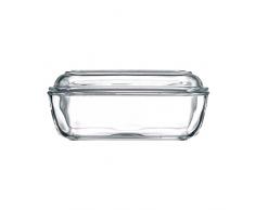 Luminarc 60118 Burriera con coperchio, vetro, 17 x 10,5 cm, 1 pezzo