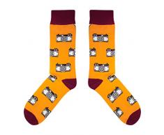 Calzini regalo colorati divertenti in tazza di carta per uomini e donne, motive fotocamera arancione, photoaparat, fotografo 41-44