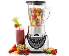 Oster Aliado Frullatore, 900 W, 3 Velocità + Funzioni programmate, Lama 6 Punte Acciaio Inox, Bicchiere in Vetro Borosilicato da 1.5 L con Dosatore, All Metal Drive, Motore reversibile