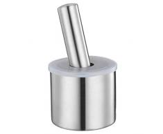 DOITOOL 1 Set Mortaio E Pestello Set In Acciaio Inox Mortaio E Pestello di Spezie Ciotola di Macinazione Pillola Frantoio per La Frantumazione di Macinazione 10Cm
