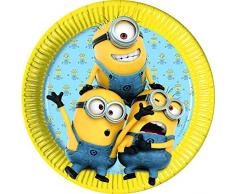 Procos 87176 - Piatti Carta Minions, 8 Pezzi, Giallo/Azzurro
