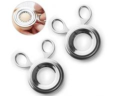 2PCS Tagliauova in Acciaio Inossidabile Coque Dispositivo delluovo Tagliauovo per Uova Sode Tagliauovo per Uova Alla Coque Cracker per uova acciaio inossidabile Tagliauova crude e cotte, apriuova