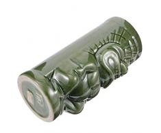 Amosfun Tiki - Bicchieri da Cocktail in Ceramica, Stile Hawaiano, Stile Vintage, Aloha Drinkware, esotici da Cocktail, per Mai Tai Punch Pina Colada, 370 ml