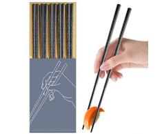 BLESWIN 5 Paia Bacchette in Fibra di Vetro, Rutilizzabili Bacchette Chop Lavabile in Lavastoviglie Cinese Giapponese, Bacchette Set 24CM Bacchette Sushi