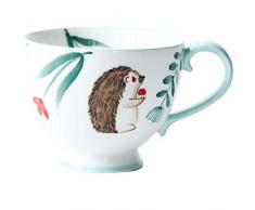 Tazzine da Caffè 13.5OZ Vintage Vintage Dipinto a mano Tazza di Ceramica Tazza di Caffè Caffè Domestica Da Teacup Foresta dipinta a mano Foresta Coppa for la colazione Unico Wedding Regali di complean