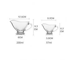 Zlw-shop Salsiera Crogioli Trasparenti Crogioli in Vetro Barche con Manico Feste - Ideale Regalo di Natale (Dimensione : 200ml)