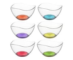 Spring & Autumn Ciotole in vetro con fondo colorato, ciotole in vetro, ciotola da dessert, ciotola in vetro colorato Vira, antipasto, bicchieri da 310 ml (6 pezzi)