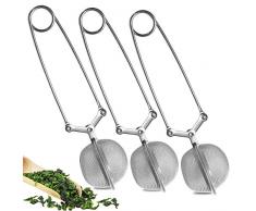Infusore tè, Colino Tisane, Tea Infusore Acciaio Inox Infusore tè Filtro, Pinze Filtro Te, Scolapasta Adatti per Ogni tè Sfuso, Foglie di tè (3pcs Ball Tea Strainer)