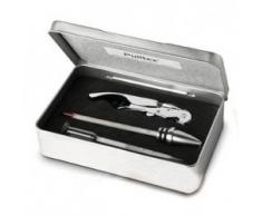 Pulltex click taglio set vino, in acciaio INOX, argento, 18.6 x 12 x 4.6 cm