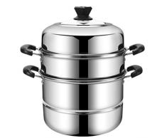 Pentola a vapore in acciaio inossidabile a vapore da Cooking Tower 11.8 pollici per cottura a vapore con coperchio Pentole per cottura a vapore multiuso in acciaio inossidabile a 2 livelli