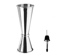 Japanese Style Jigger – Misurino per Cocktail, 304 Stainless Steel Jigger Barman Graduato Professionale, Bilancia Incorporata 30/60ml + beccucci