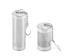 infusore tè, 2 Pcs infusore per tisane, filtro the infusione, 304 Infusore Tè in Acciaio Inox, colino per tisane, filtro te Filtro da Tè a Sfera Con Gancio a Catena Esteso per Infusione di Tè Sfuso