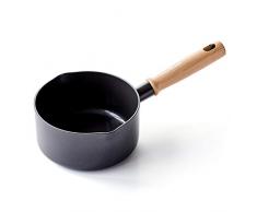 GreenChef Vintage Sana pentola in ceramica antiaderente da 16 cm/1,6 litri, manico in legno, senza PFAS, adatta allinduzione, lavabile in lavastoviglie, grigio