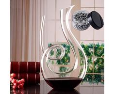 SDFSX - Decanter per vino, soffiato a mano, in cristallo senza piombo, 1500 ml, classico aeratore per vino, caraffa per vino rosso, accessori per vino, regalo per vino