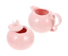 Set di vasetti di zucchero in vasetto for scrematrice in ceramica Set di barattoli di zucchero in porcellana con manico Contenitore for sale con coperchio Contenitore for server for salsa piccola for